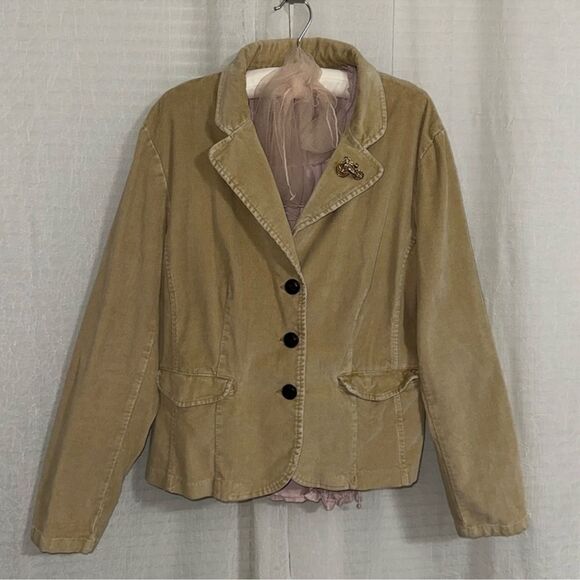 St. John’s Bay XL Vintage Tan Micro Corduroy Stretch Jacket Blazer - Picture 1 of 14